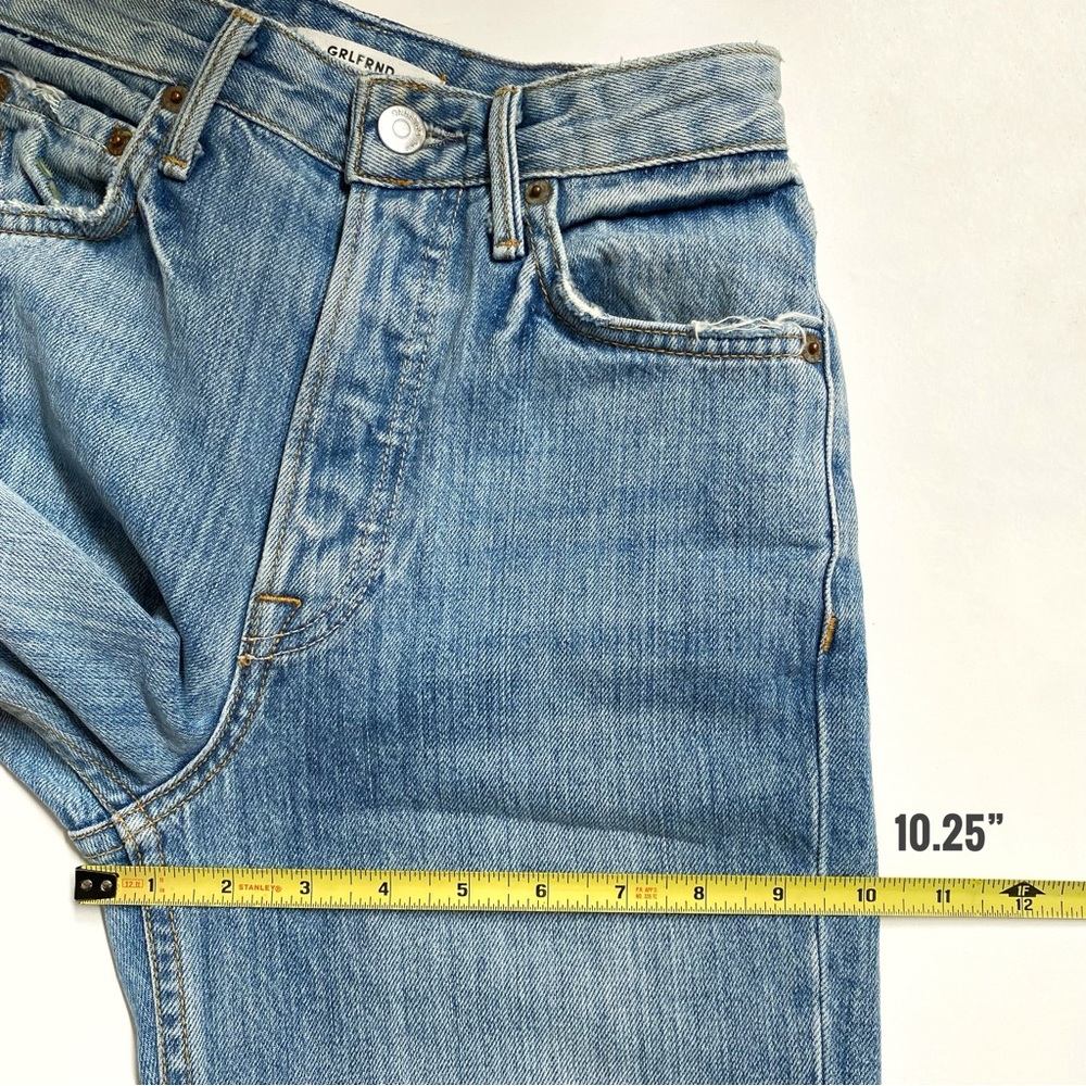 GRLFRND wish you would MICA high waisted distressed straight leg BLUE JEANS - Picture 15 of 15